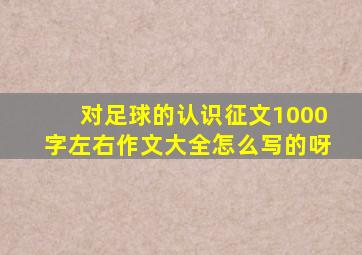 对足球的认识征文1000字左右作文大全怎么写的呀