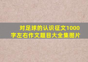 对足球的认识征文1000字左右作文题目大全集图片