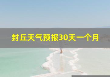 封丘天气预报30天一个月