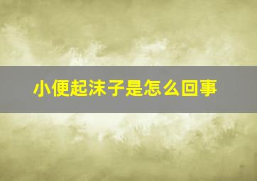 小便起沫子是怎么回事