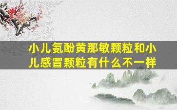 小儿氨酚黄那敏颗粒和小儿感冒颗粒有什么不一样