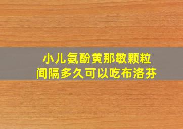 小儿氨酚黄那敏颗粒间隔多久可以吃布洛芬