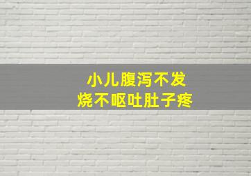 小儿腹泻不发烧不呕吐肚子疼