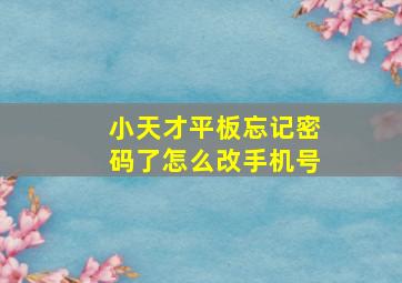 小天才平板忘记密码了怎么改手机号