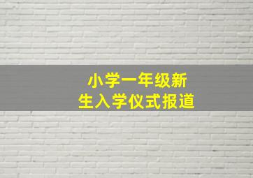 小学一年级新生入学仪式报道