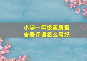 小学一年级素质报告册评语怎么写好