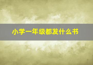 小学一年级都发什么书