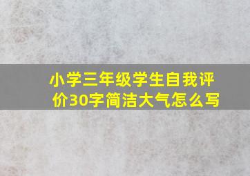 小学三年级学生自我评价30字简洁大气怎么写