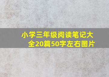 小学三年级阅读笔记大全20篇50字左右图片