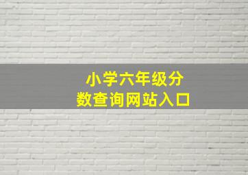 小学六年级分数查询网站入口