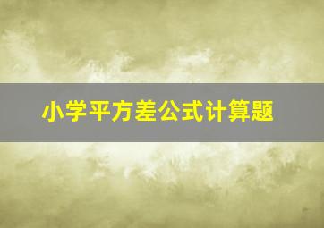 小学平方差公式计算题