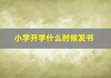 小学开学什么时候发书