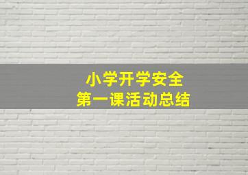 小学开学安全第一课活动总结