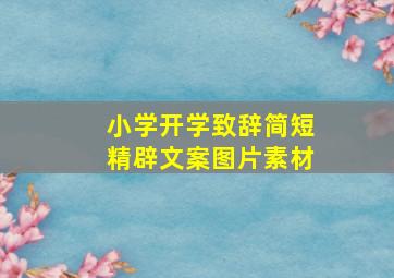 小学开学致辞简短精辟文案图片素材