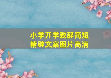 小学开学致辞简短精辟文案图片高清