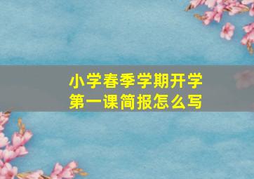 小学春季学期开学第一课简报怎么写