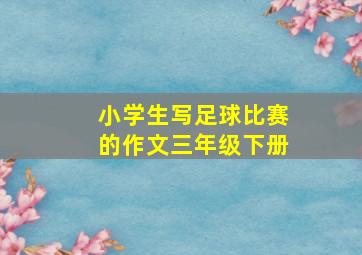 小学生写足球比赛的作文三年级下册