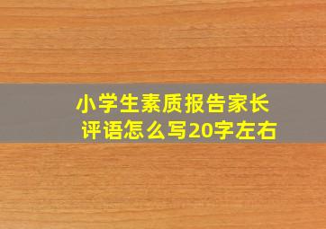 小学生素质报告家长评语怎么写20字左右