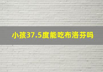 小孩37.5度能吃布洛芬吗