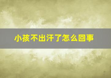 小孩不出汗了怎么回事