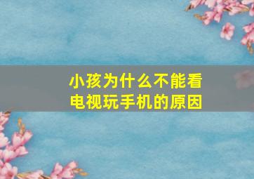 小孩为什么不能看电视玩手机的原因