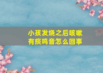 小孩发烧之后咳嗽有痰鸣音怎么回事