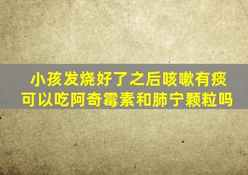 小孩发烧好了之后咳嗽有痰可以吃阿奇霉素和肺宁颗粒吗