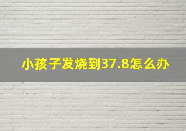 小孩子发烧到37.8怎么办