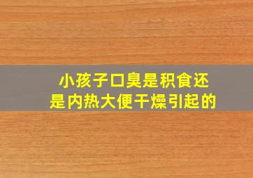 小孩子口臭是积食还是内热大便干燥引起的