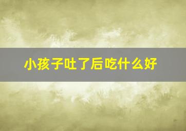 小孩子吐了后吃什么好