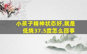 小孩子精神状态好,就是低烧37.5度怎么回事