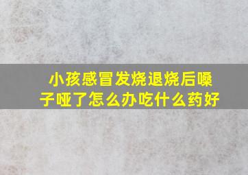 小孩感冒发烧退烧后嗓子哑了怎么办吃什么药好