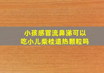 小孩感冒流鼻涕可以吃小儿柴桂退热颗粒吗