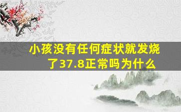 小孩没有任何症状就发烧了37.8正常吗为什么