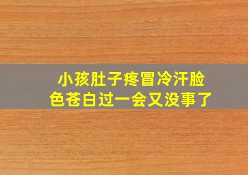 小孩肚子疼冒冷汗脸色苍白过一会又没事了