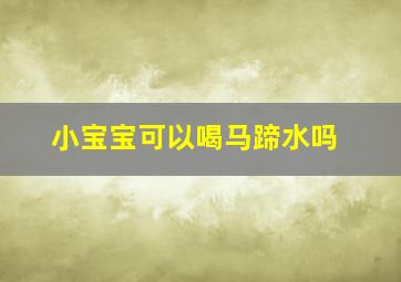 小宝宝可以喝马蹄水吗