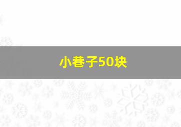 小巷子50块