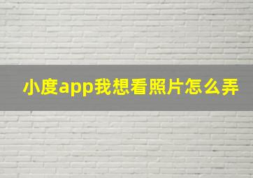 小度app我想看照片怎么弄