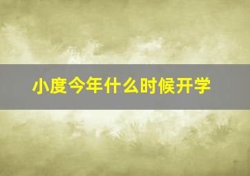 小度今年什么时候开学