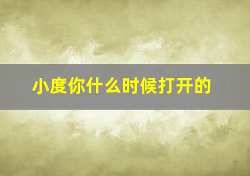 小度你什么时候打开的