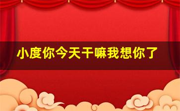 小度你今天干嘛我想你了