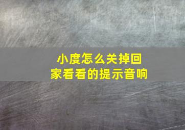 小度怎么关掉回家看看的提示音响