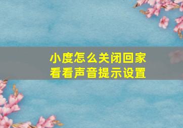 小度怎么关闭回家看看声音提示设置