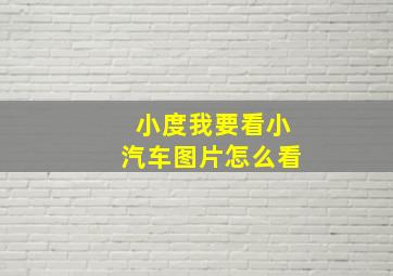 小度我要看小汽车图片怎么看