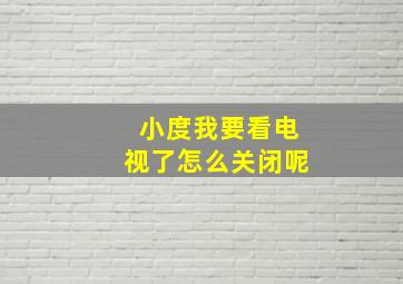 小度我要看电视了怎么关闭呢