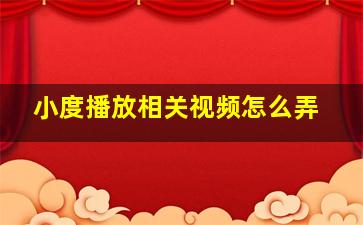 小度播放相关视频怎么弄