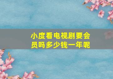 小度看电视剧要会员吗多少钱一年呢