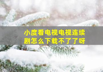 小度看电视电视连续剧怎么下载不了了呀