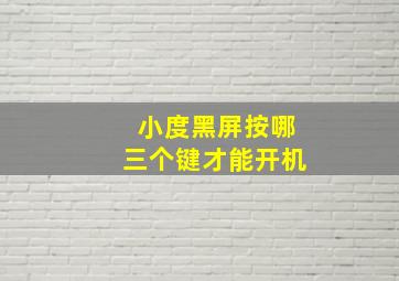 小度黑屏按哪三个键才能开机