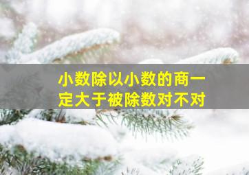 小数除以小数的商一定大于被除数对不对